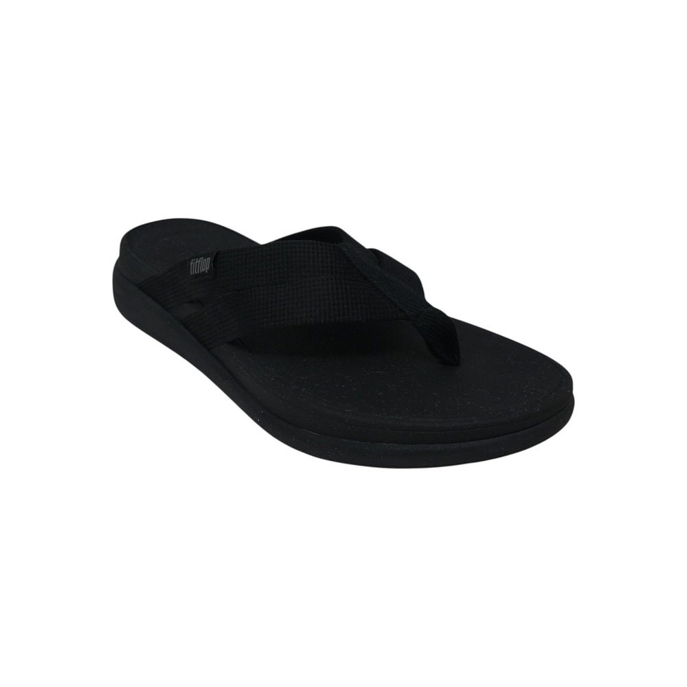 FitFlop Surfa Flip Flop Sandals Women 10 Black Microwobbleboard